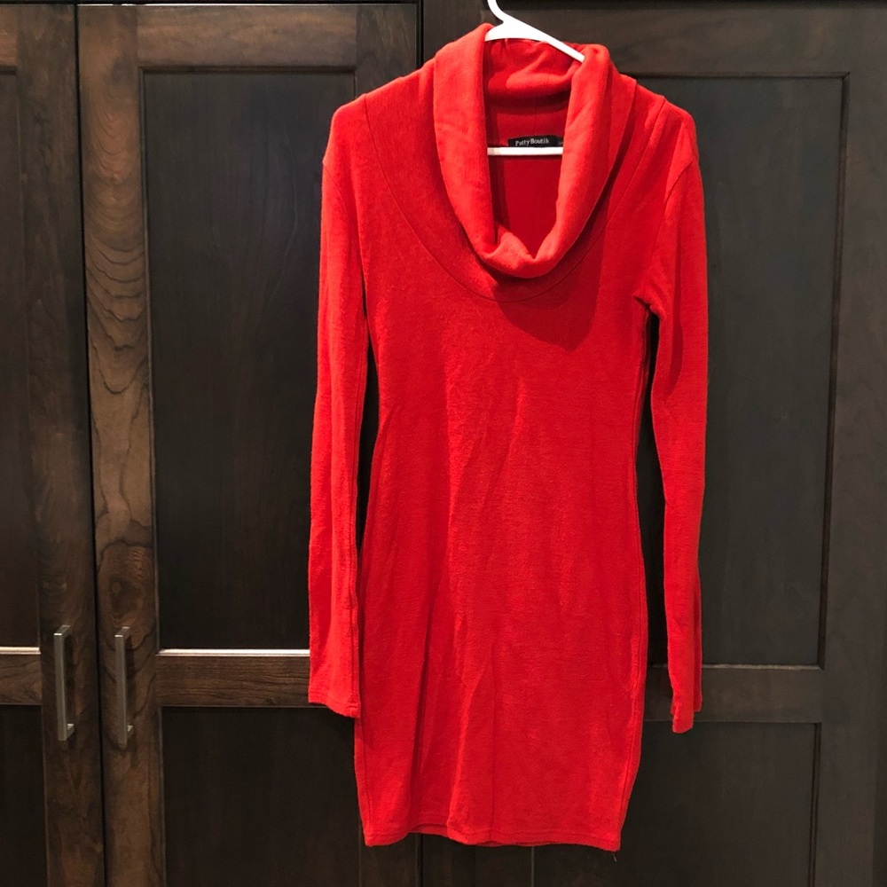 Red sweater dress